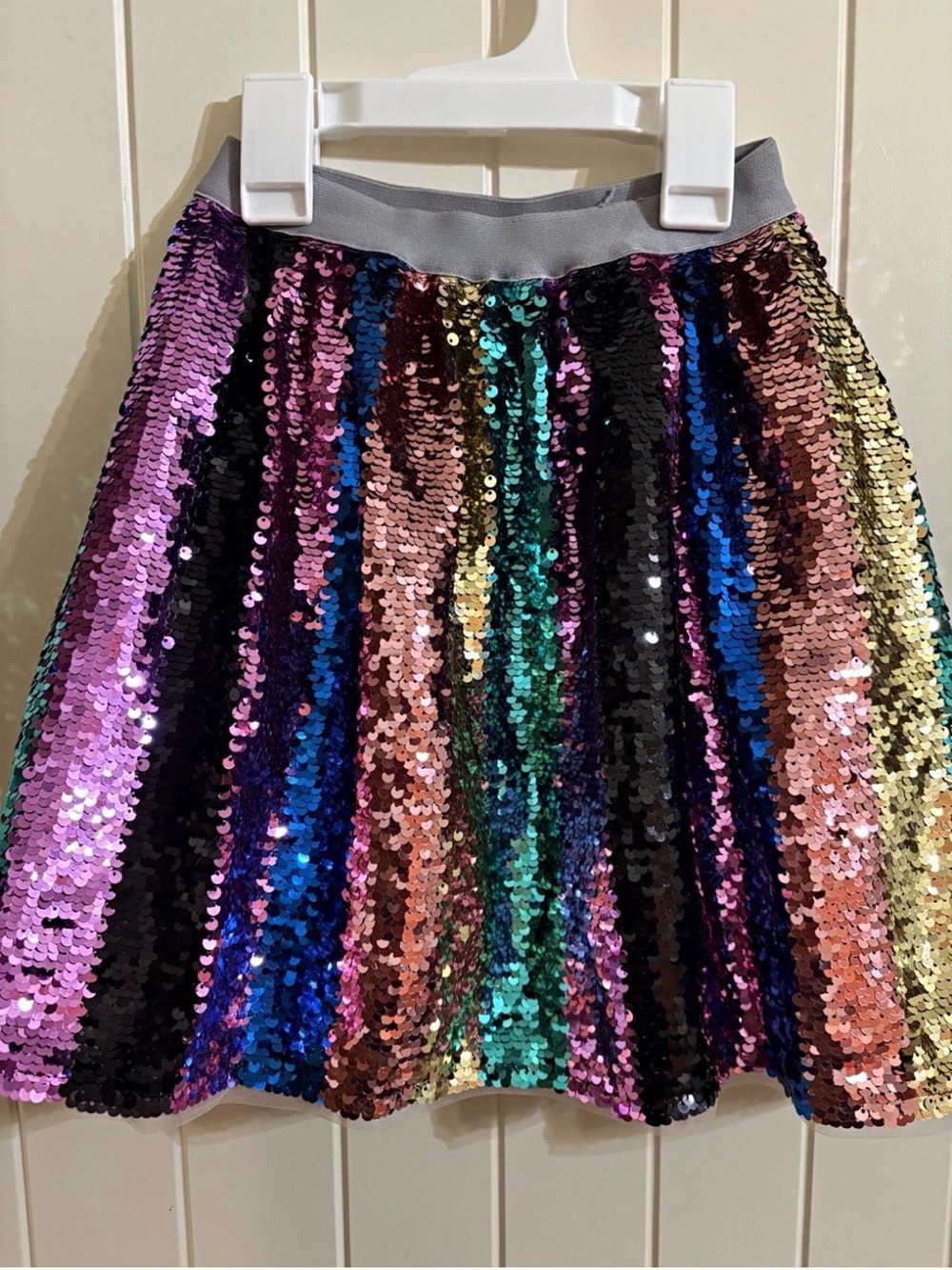 Lola + The Boys Girls size 6 Rainbow multi color Sequin Skirt